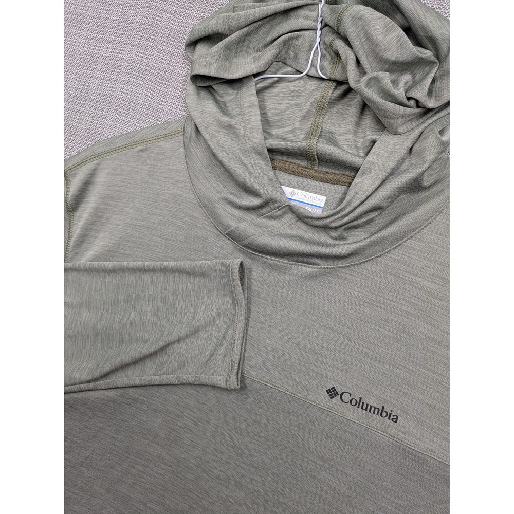 Columbia Bonehead Shirt Mens 2XL Green Hooded Long Sleeve Sun Fishing UPF